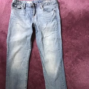 GAP 1969 DISTRESSED REAL STRAIGHT LIGHT DENIM JEANS…SIZE 29R